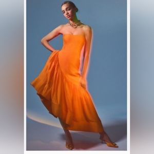 Let Me Be Asymmetric Orange Dress